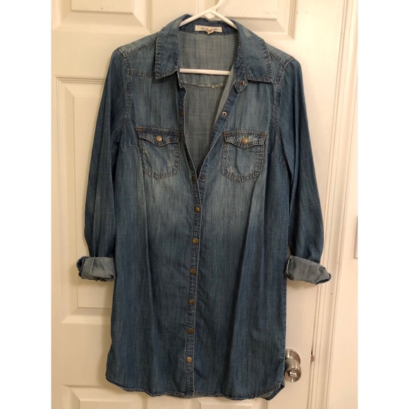 Denim button up dress/tunic - Picture 1 of 4